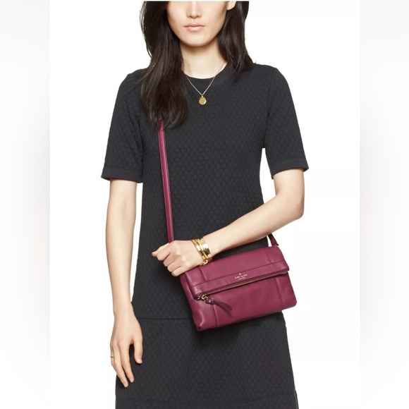 Kate Spade Fremont Place Julian Crossbody Bag - Red Plum Leather GUC - Picture 3 of 15